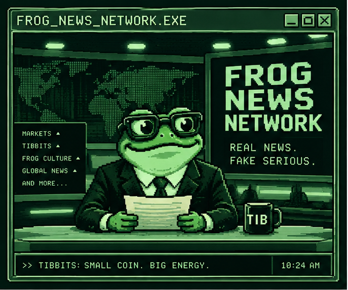 Frog News Network retro news anchor
